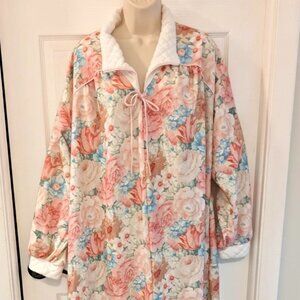 Gillian Omalley Vintage Floral Pattern Half Zip Robe Sized 38 40